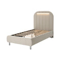 Modern Eenpersoonsbed met Verlichting en Ge茂ntegreerd Lattenbodem