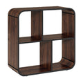 Modulair houten boekenrek met metalen accenten